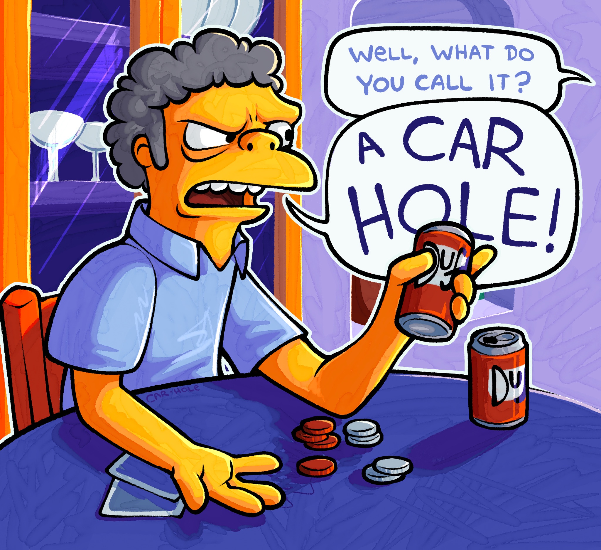 Moe's Car Hole from The Simpsons: A Classic Moment