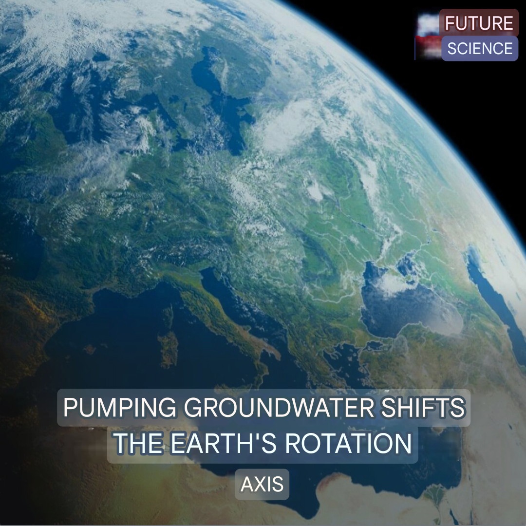 New research reveals that water extraction from underground reservoirs between 1993 and 2010 shifted the Earth's rotation axis by 80 centimeters east of the Greenwich meridian.