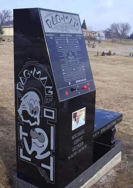 If Your Headstone Could Choose a Game, What Would It Be? Mine's Galaga!