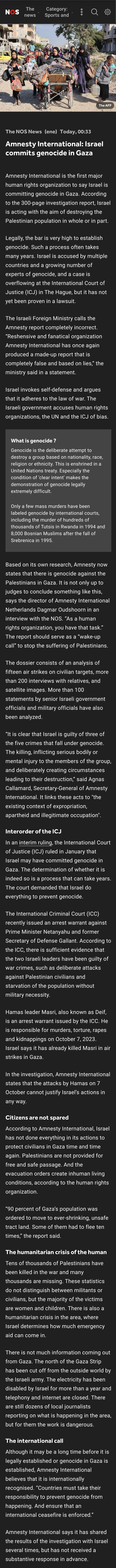 Amnesty International Declares It Genocide