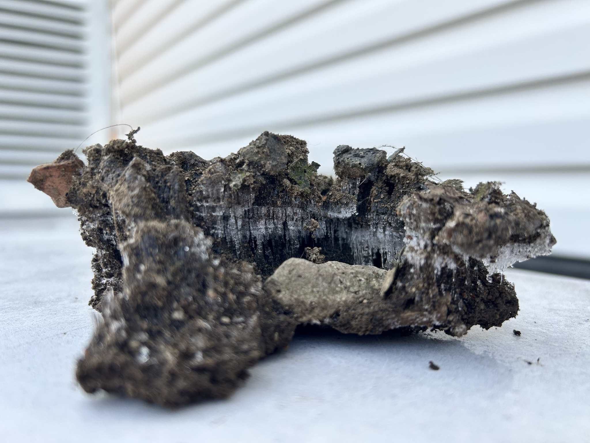 Unique Ice Formations on Gravel and Dirt
