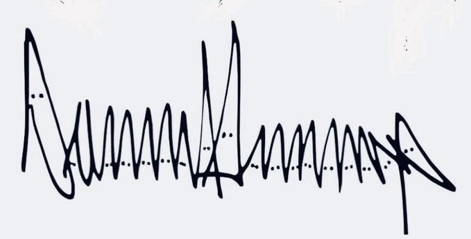 Adding Dots to Trump's Signature: A Klan Rally Vibe?