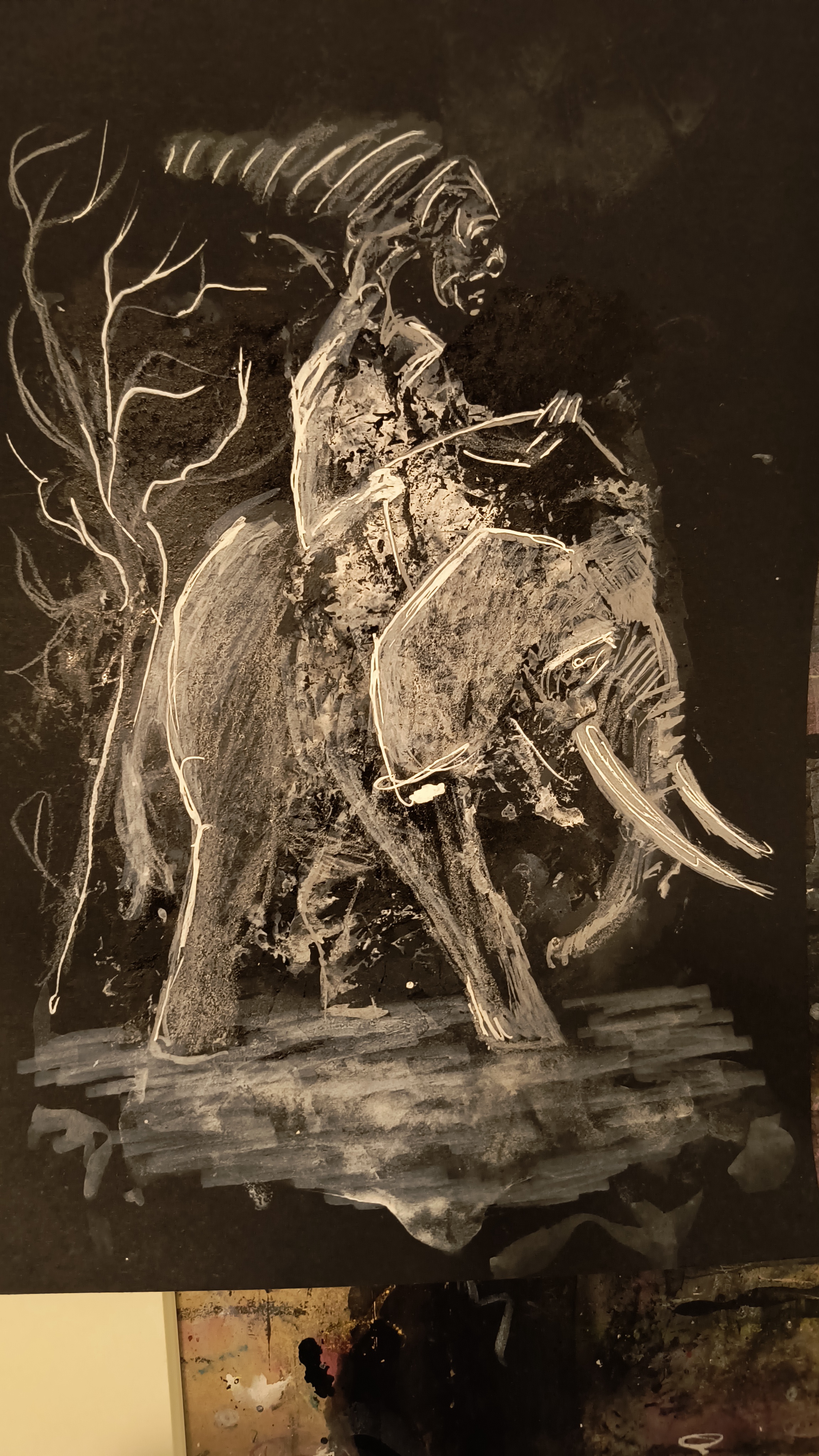 My Artistic Take on a Guy Riding a Tiny Elephant