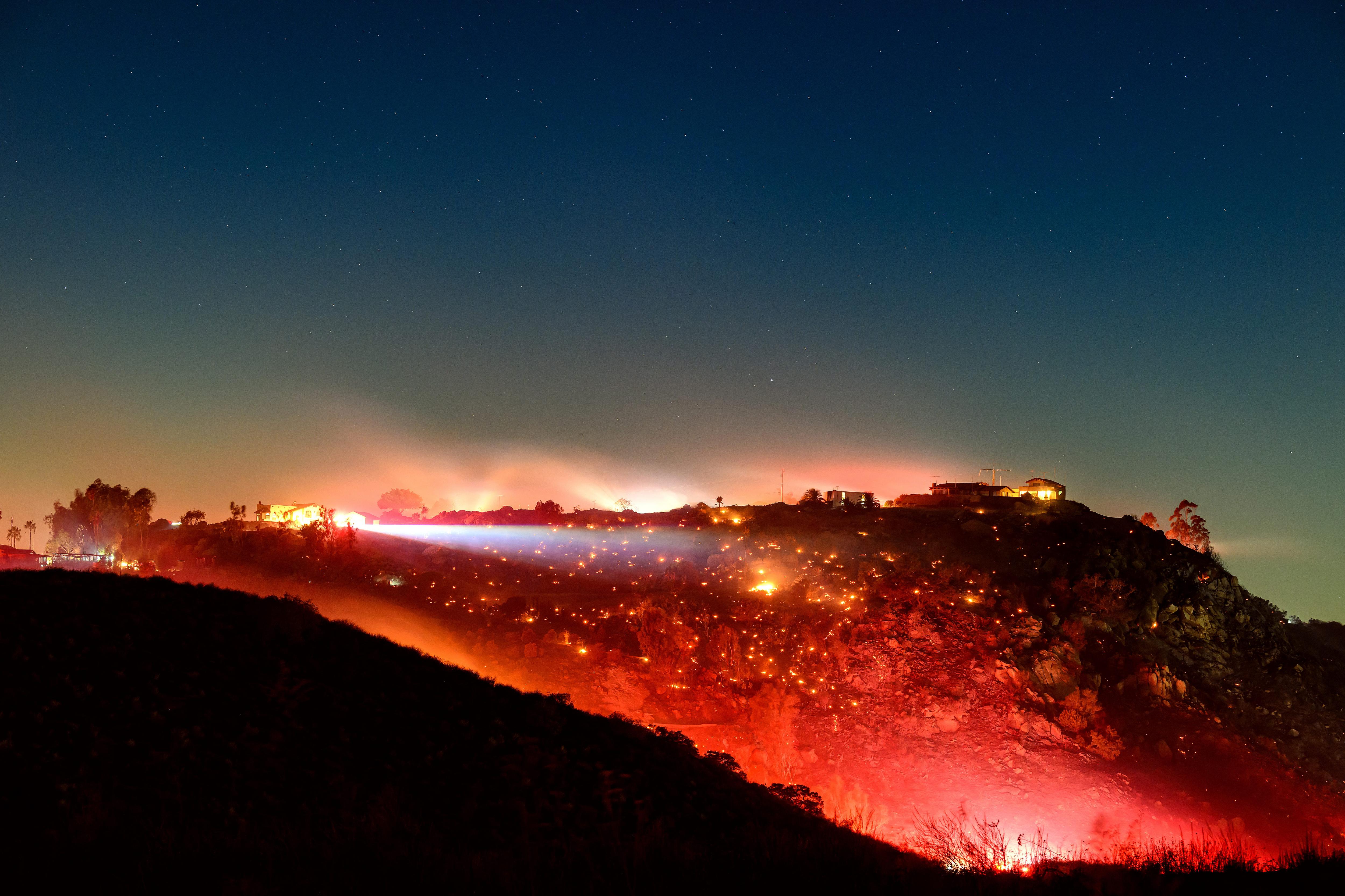 Stunning Long Exposure Shot of the Lilac Fire in San Diego County