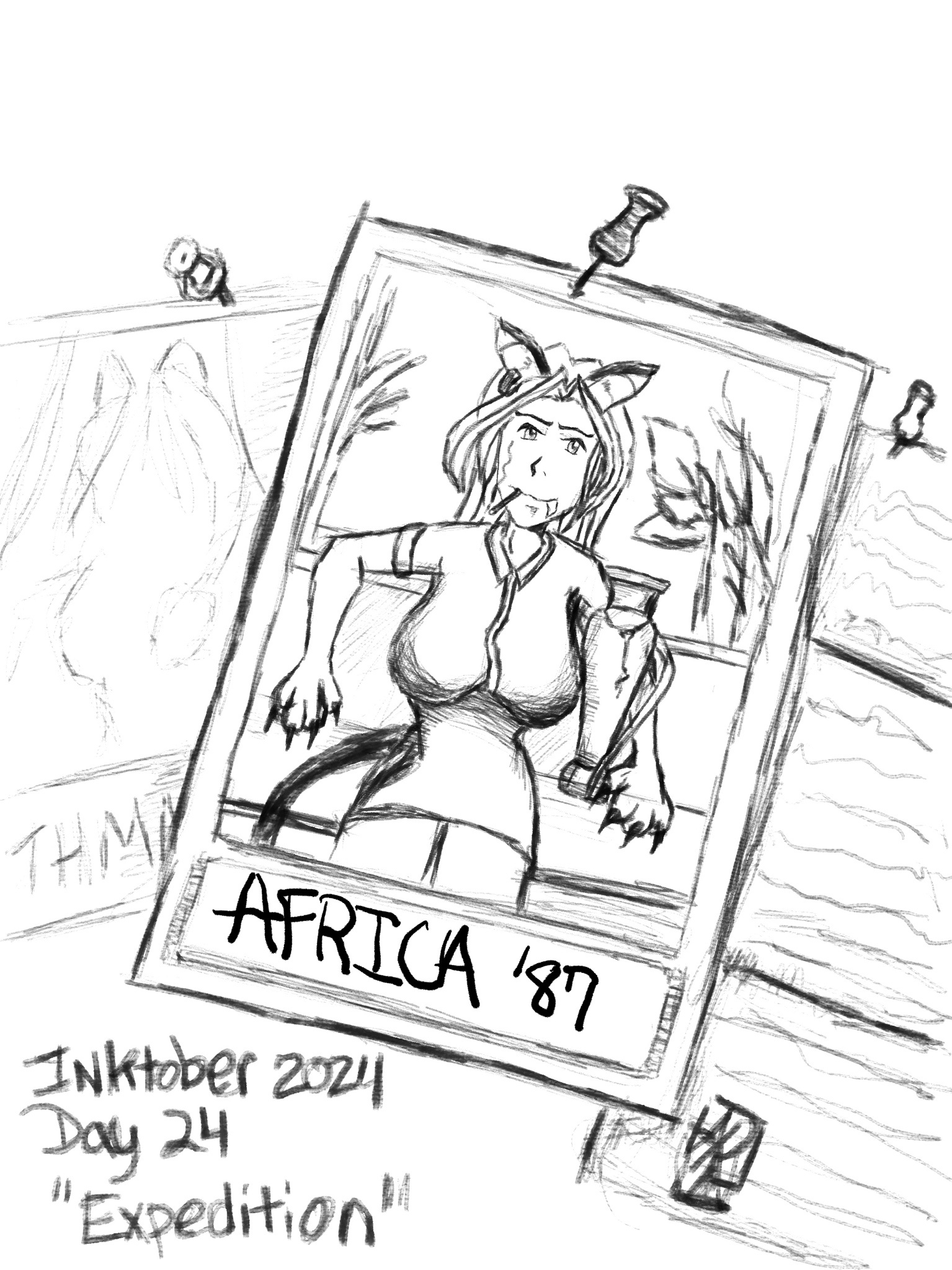 Day 81 of My Quest to Draw Big Titty Catgirls: Inktober Day 24