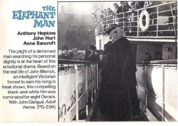 A Blast from the Past: The Elephant Man in HBO's January 1982 Guide