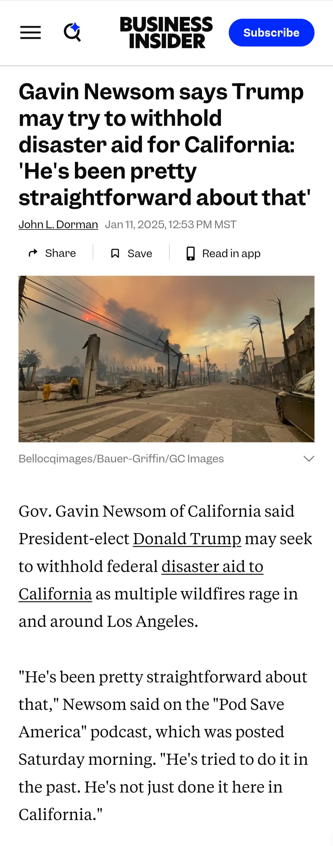 In 2018, before I even took office, he attempted to hold back funds in Orange County until a staff member pointed out the abundance of Trump supporters.