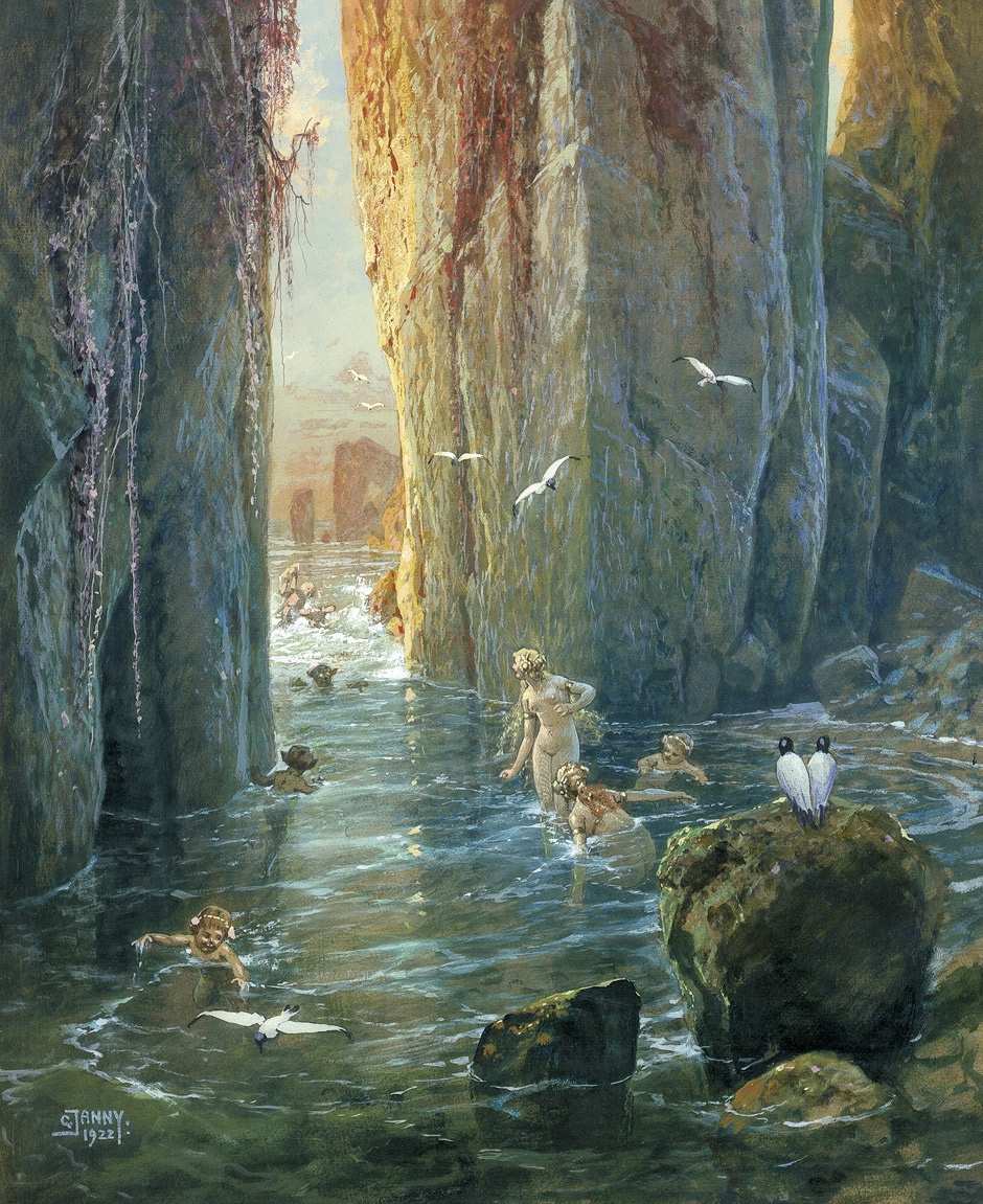 Exploring 'Badende Sirenen am Meeresgestade' by Georg Janny, 1922