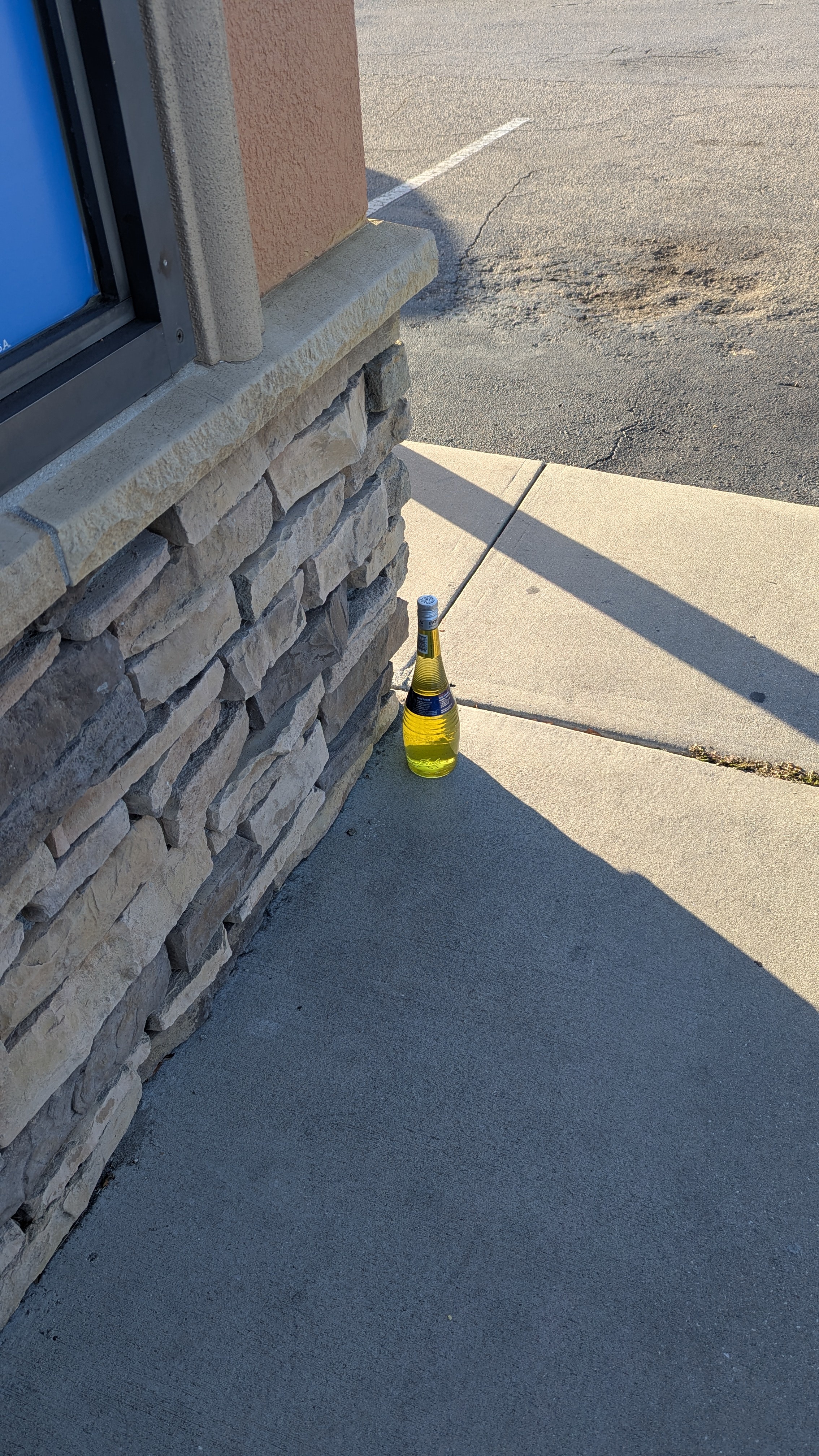 The sealed liquor bottle made it through the night!