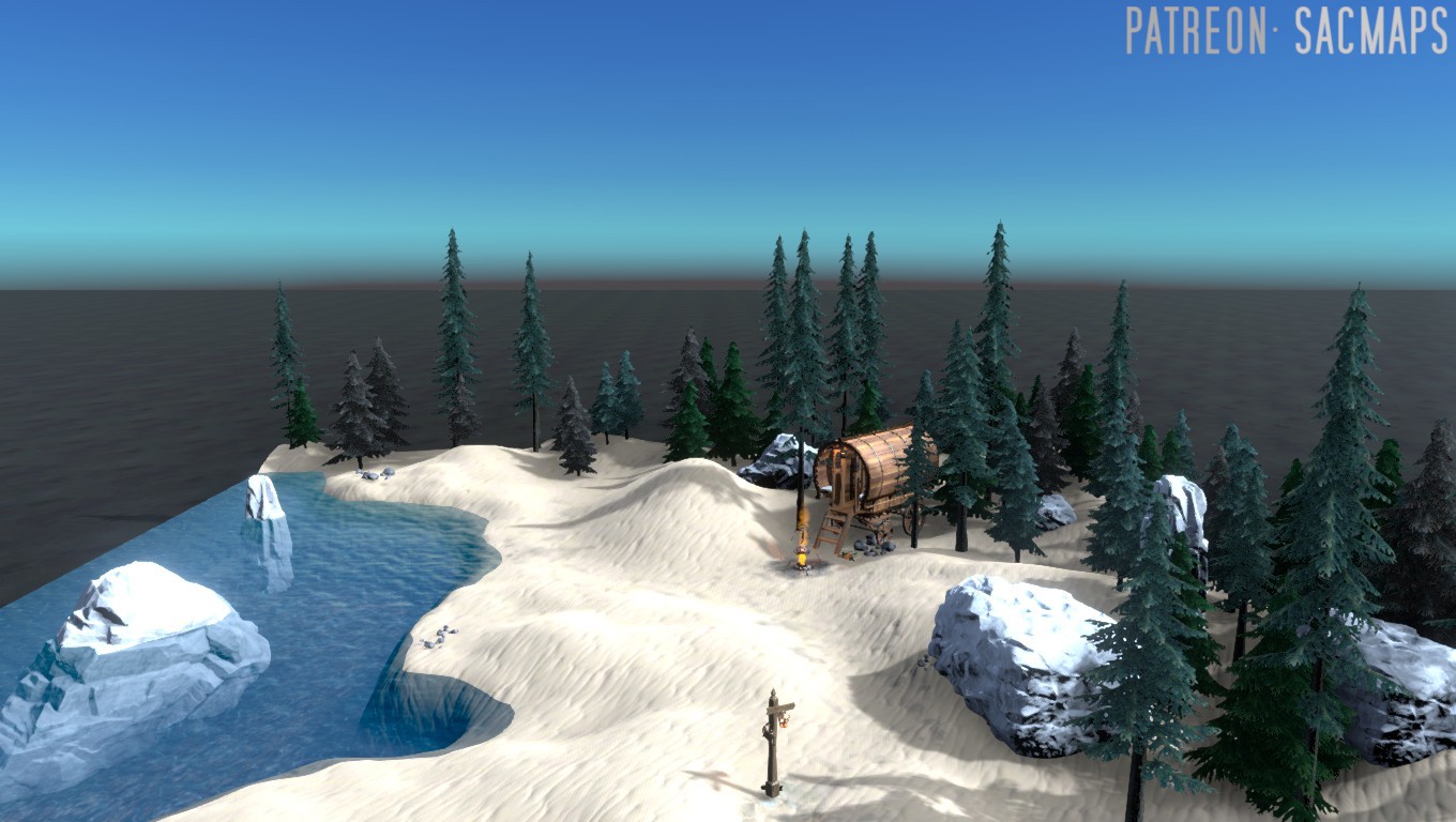 Explore the Frozen Lakeside: Free DnD and TTRPG Maps