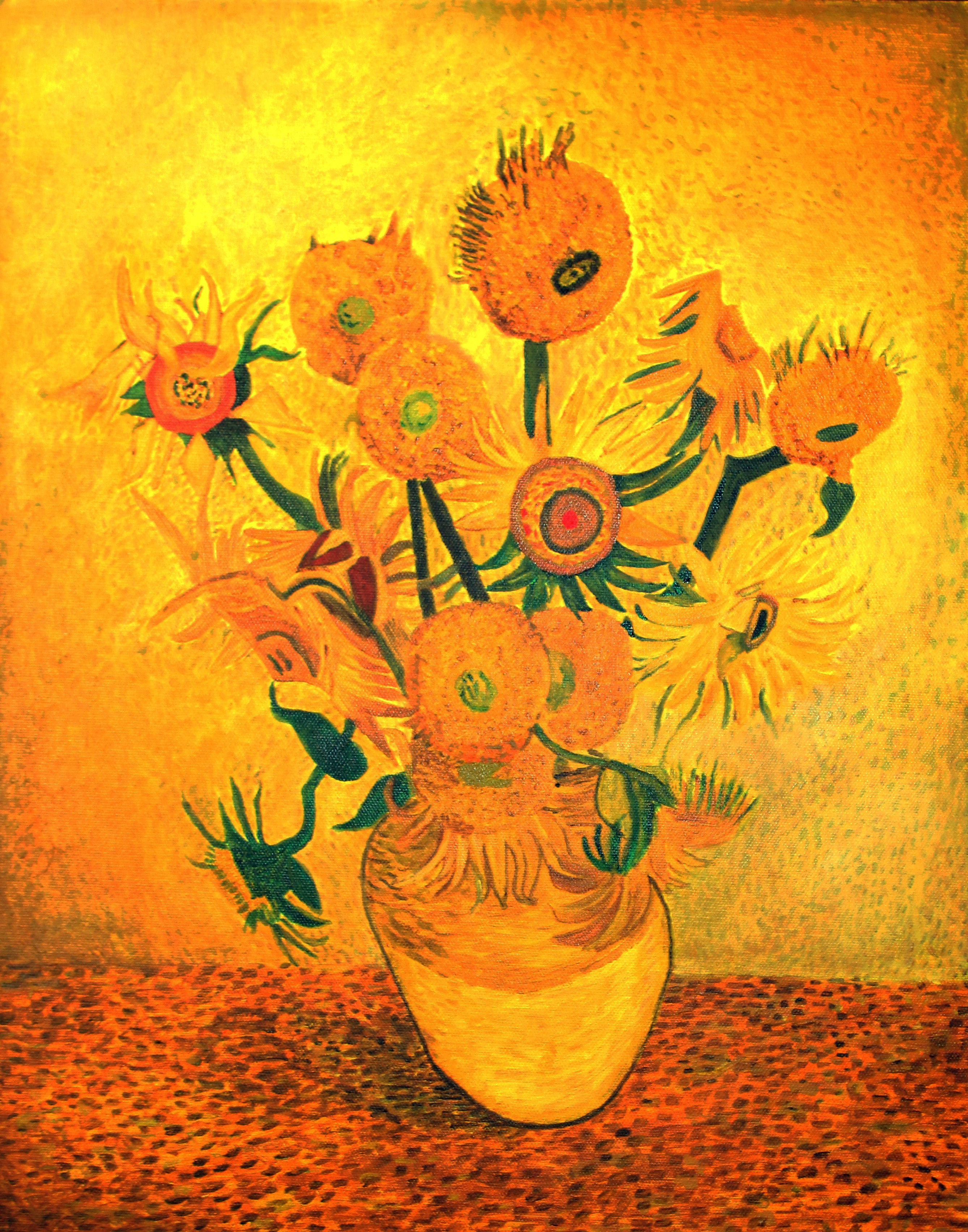 Sunflowers Inspired by Van Gogh's Mastery