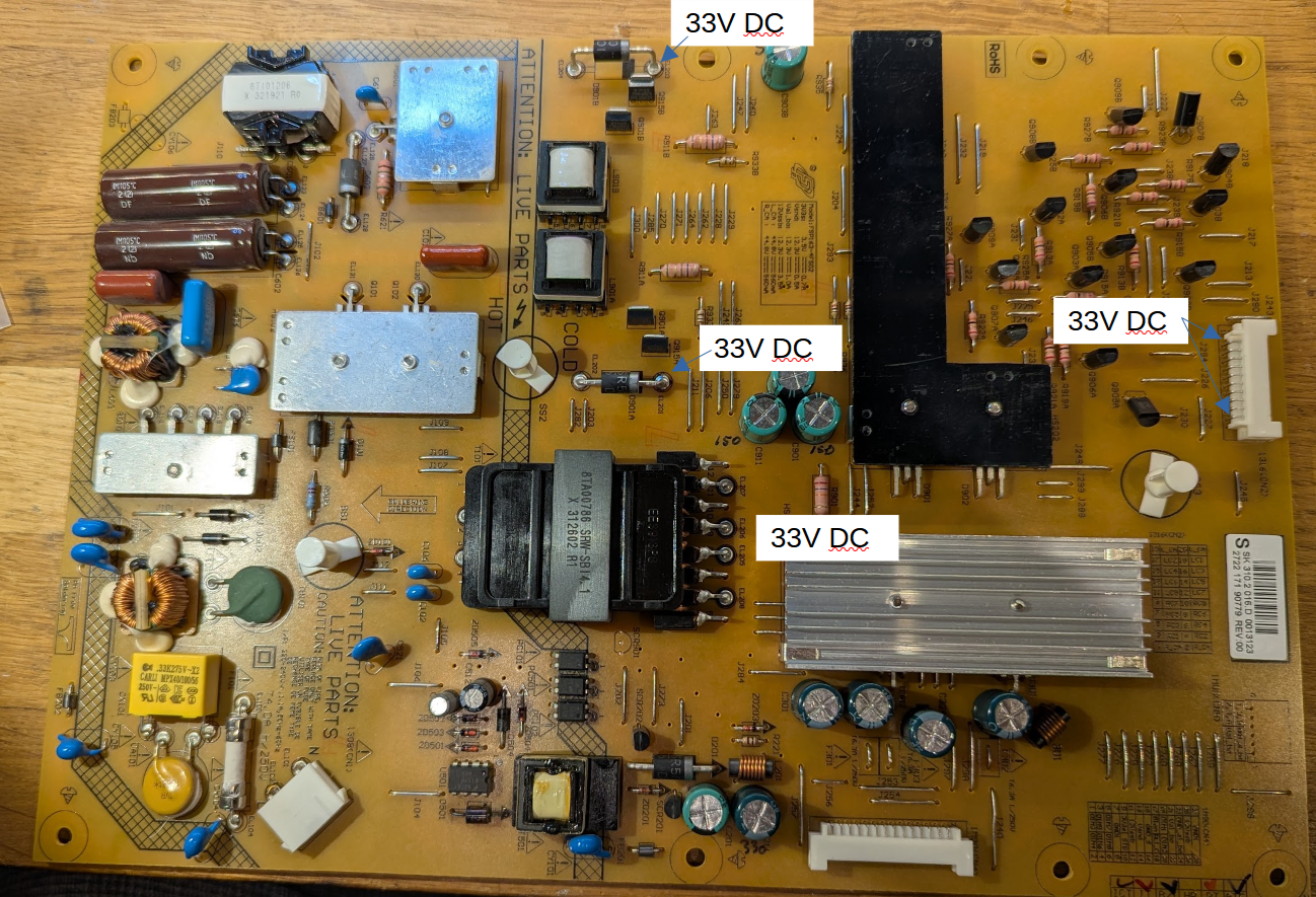 Troubleshooting the Philips 46PFL8008S/12 Power Supply