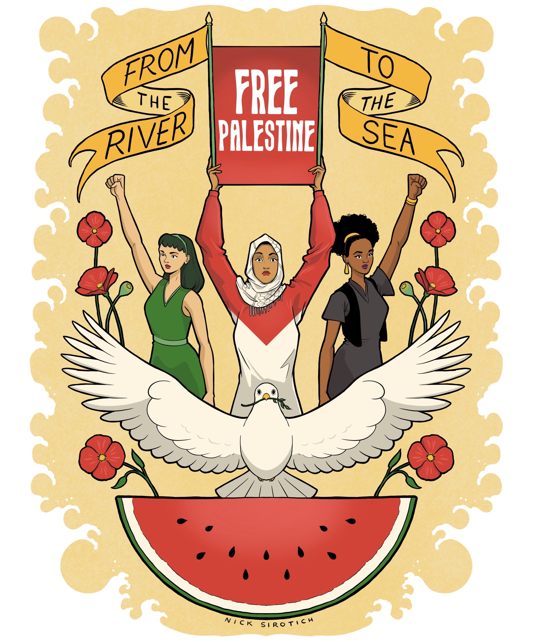 My Original Illustration: Advocating for Free Palestine