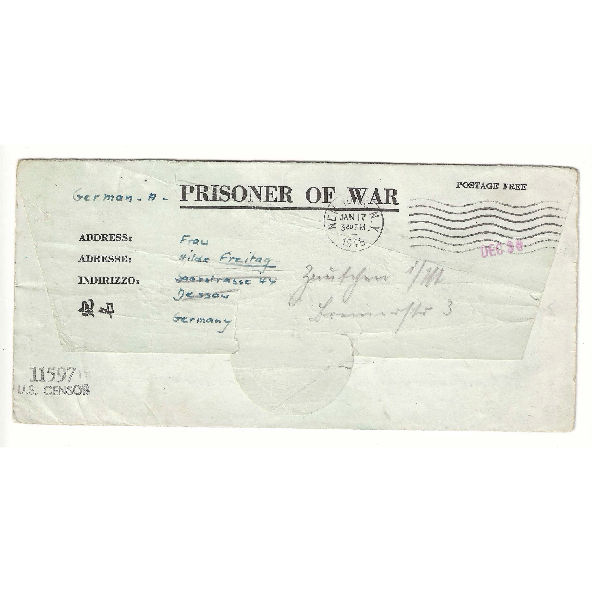 A Historical Letter from a German POW in Oklahoma During WW2