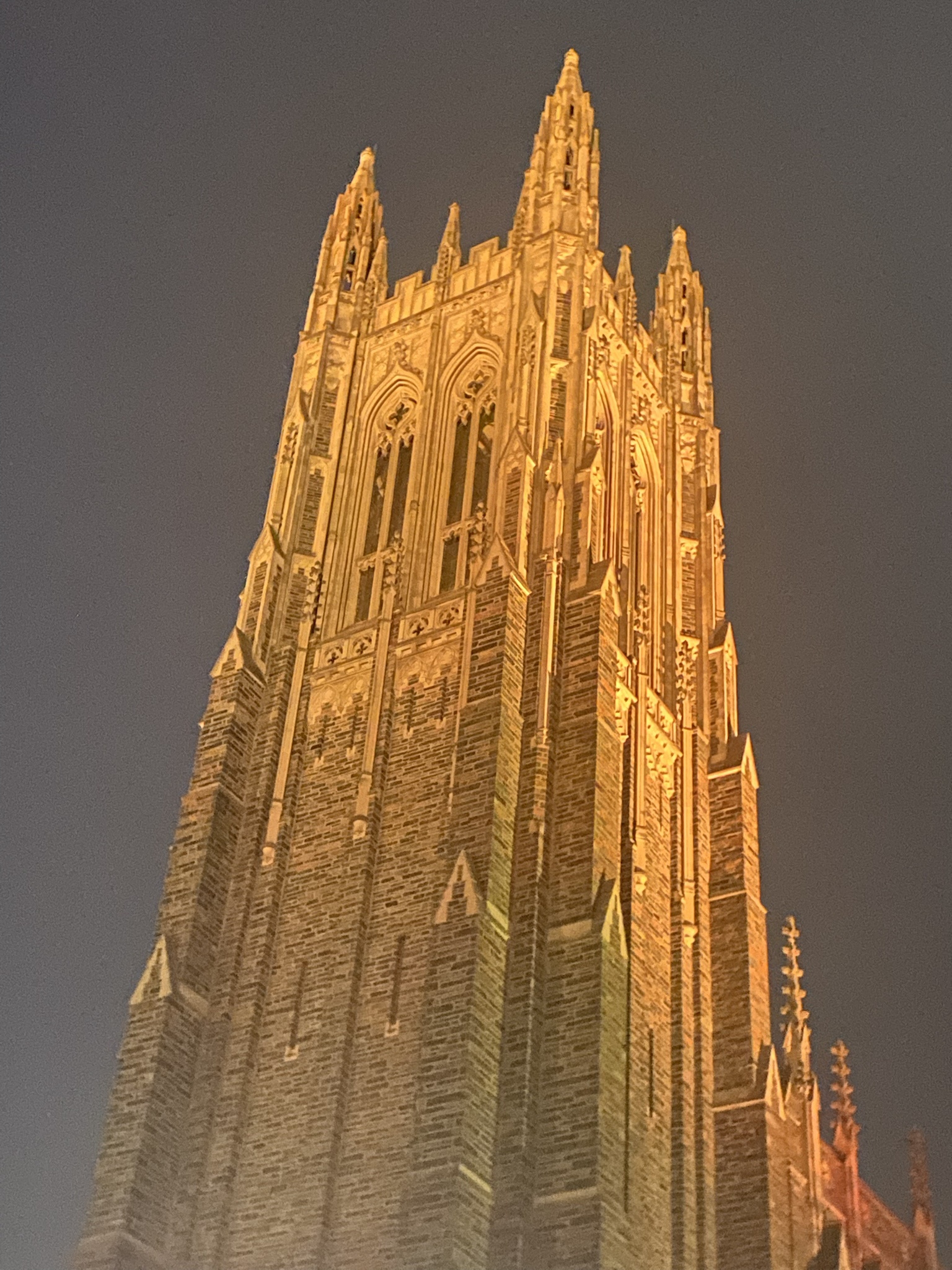 A Glimpse of Duke University Before Dawn Today