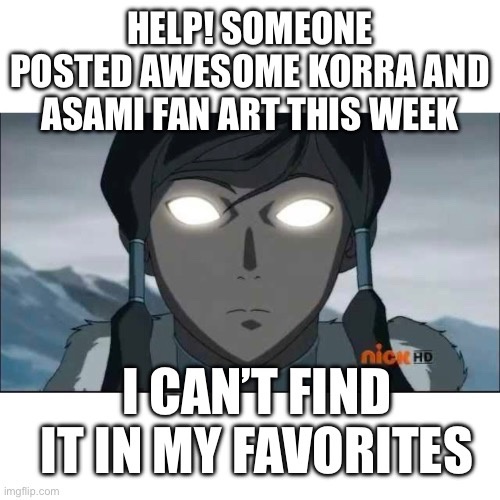 Can anyone help me find this week's Korra/Asami fan art post?