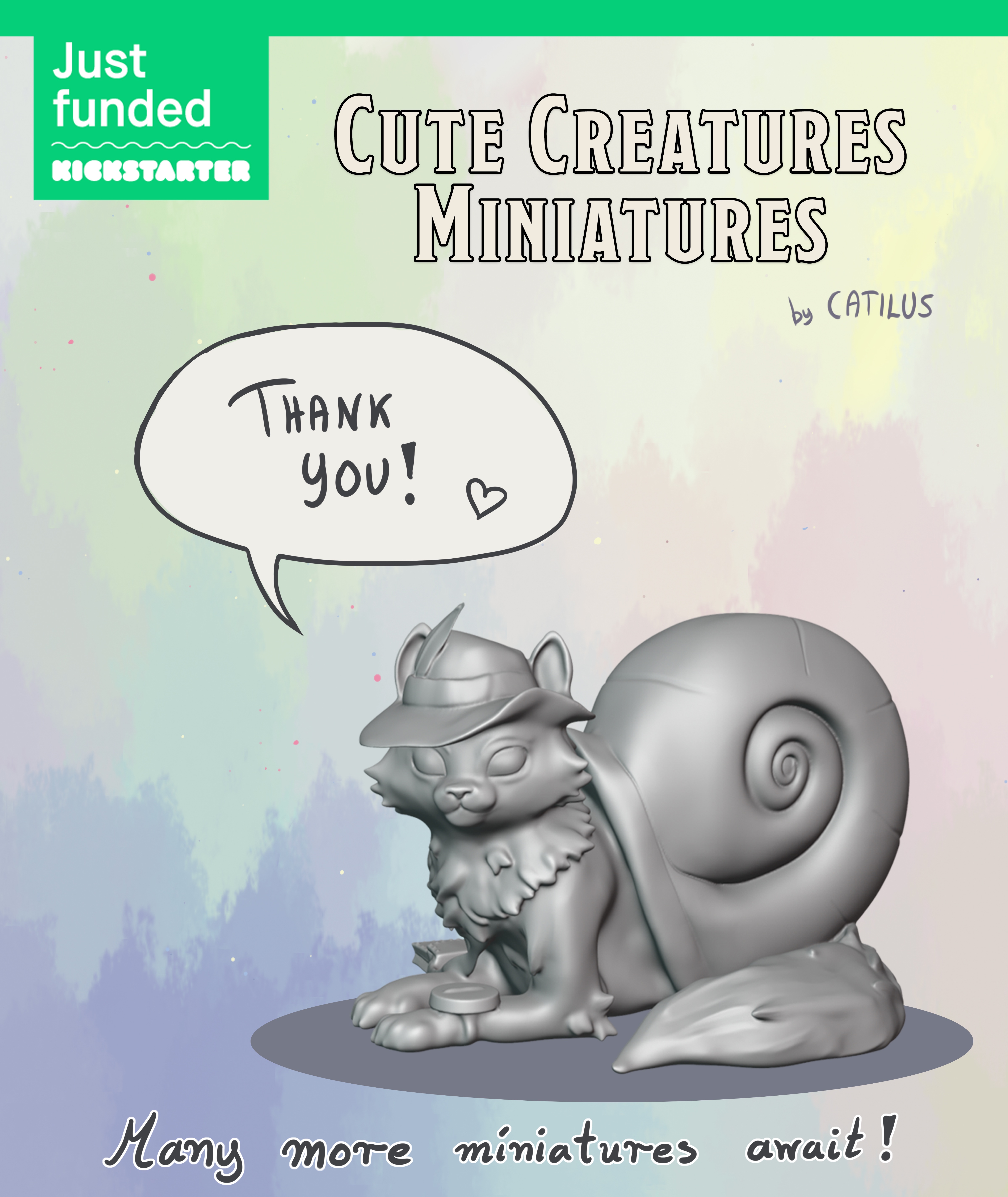 Cute Creatures Miniatures has officially reached its funding goal on Kickstarter!