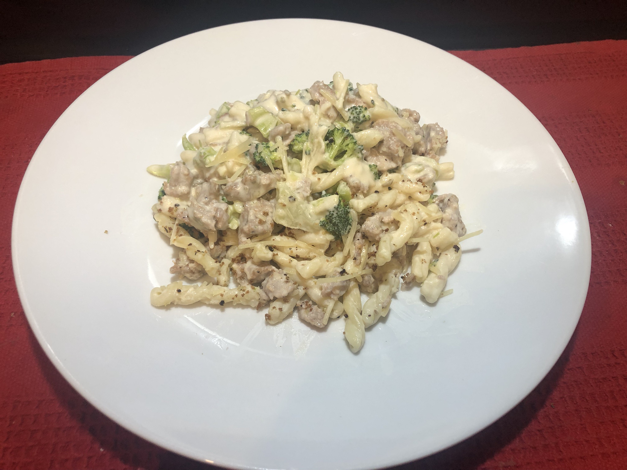 Delicious Sausage and Broccoli Lemon Crème Gemelli with Parmesan