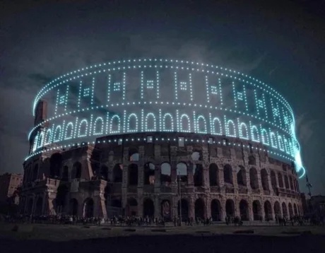 Over 2,000 Drones Recreate the Colosseum's Grandeur from the Roman Empire