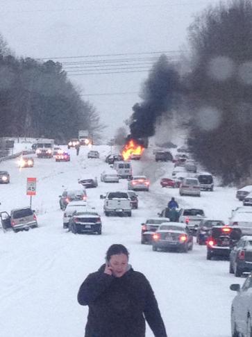 February 2014: A Snowy Day in Raleigh, NC with 2.5 Inches of Snow