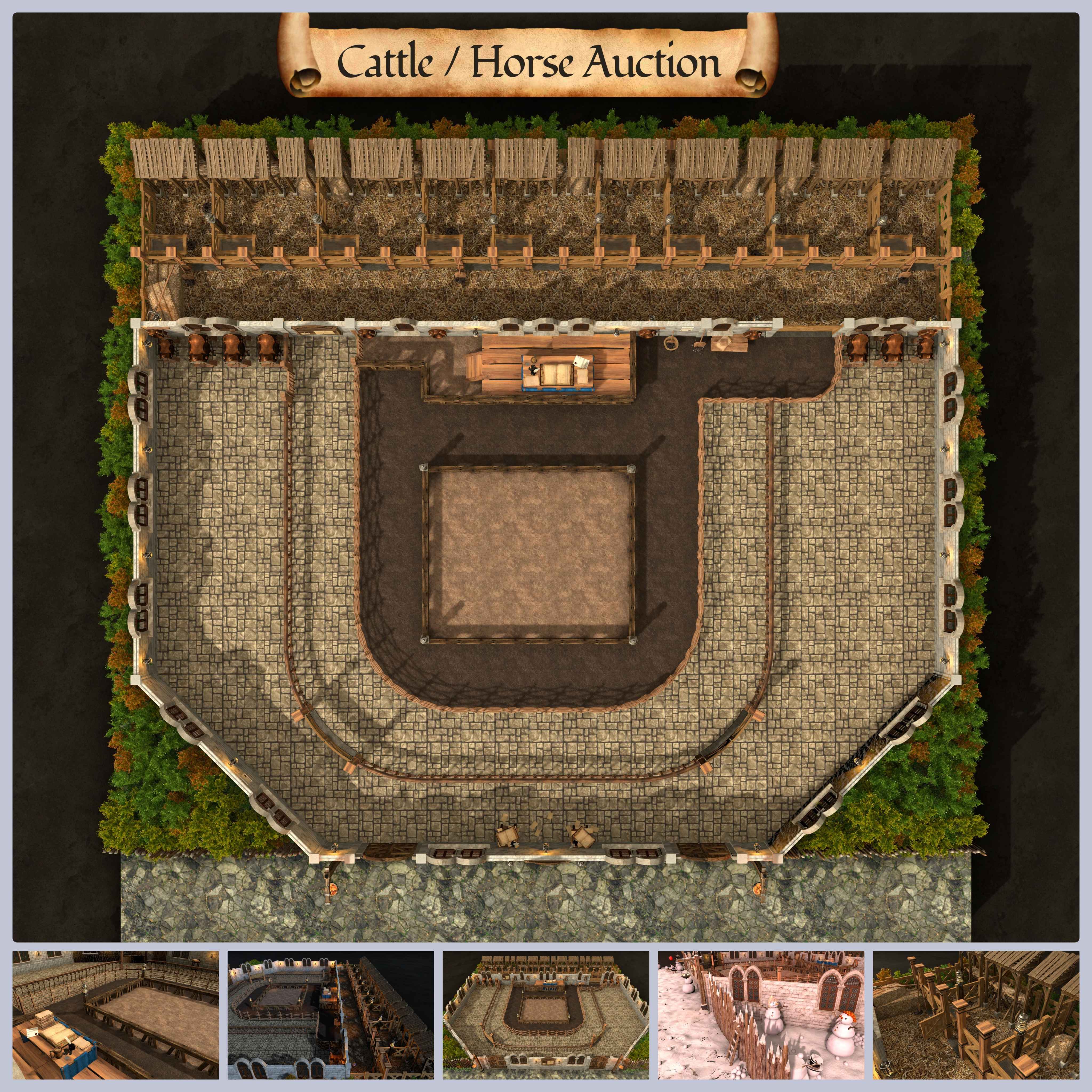 Cattle and Horse Auction: Get your free DnD and TTRPG maps here!