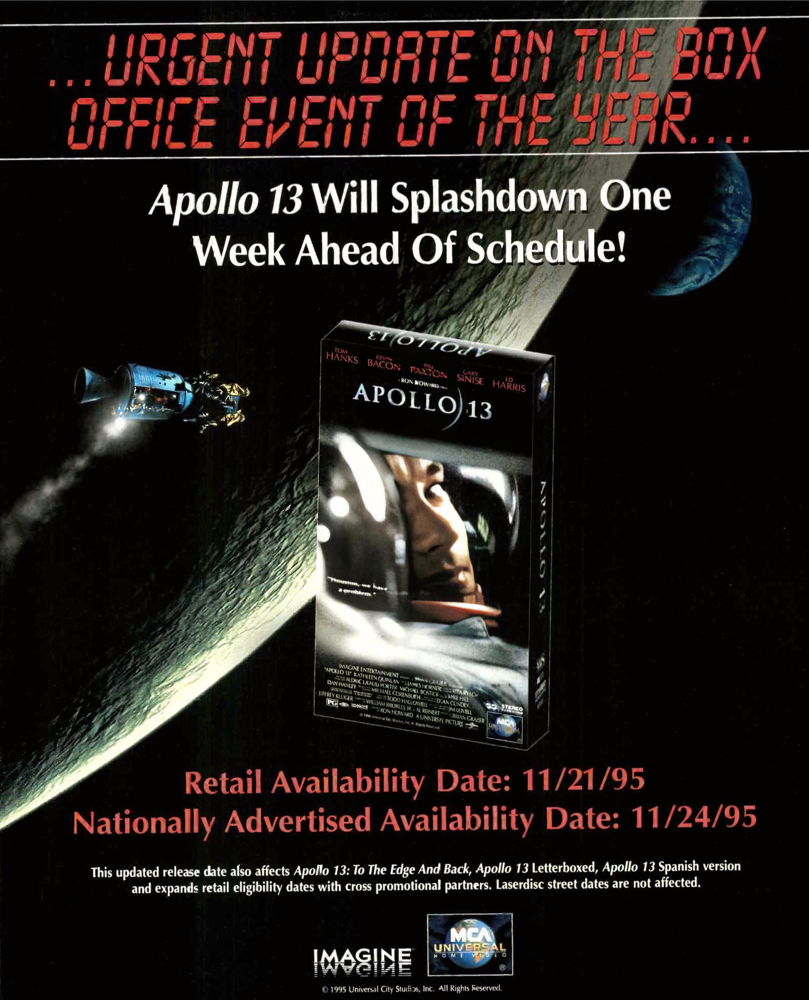 Throwback to the Apollo 13 Home Video Ad from 1995