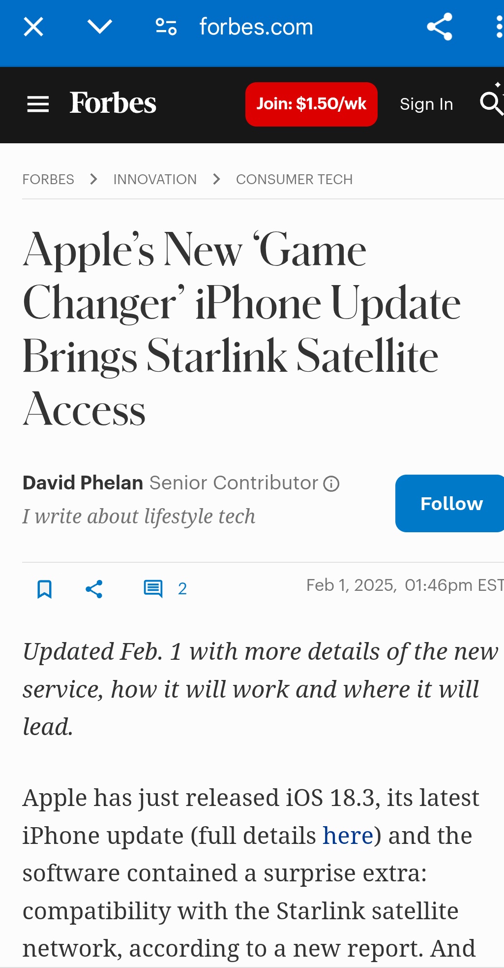 Elon’s Starlink Making Its Way into Apple’s Backdoor