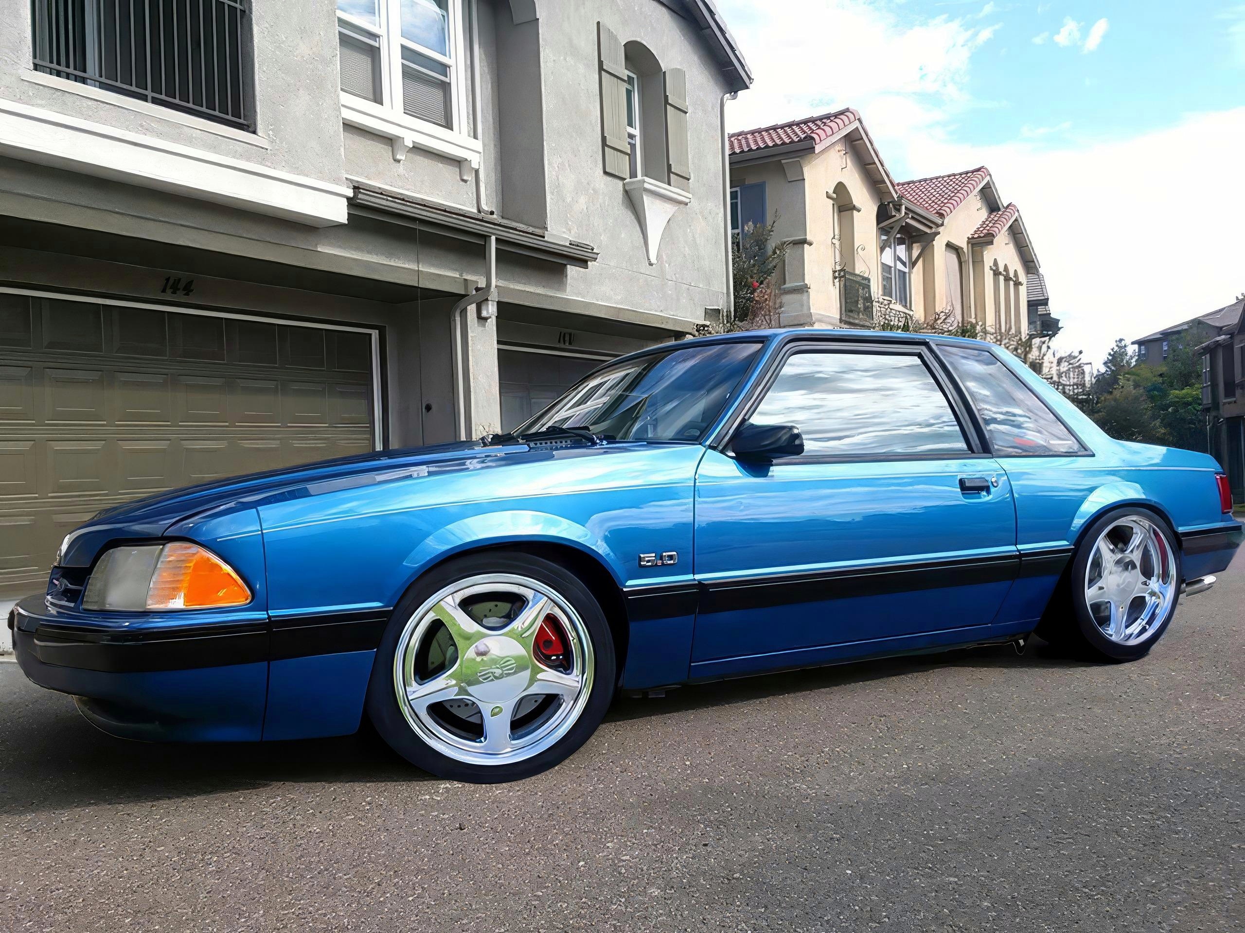 Check Out My '89 Regatta Blue Coupe with Stylish 18" Pony Wheels!