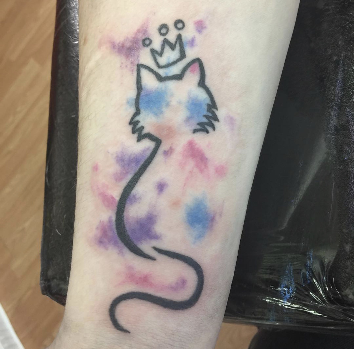 Stunning Watercolor Cat Tattoo Design