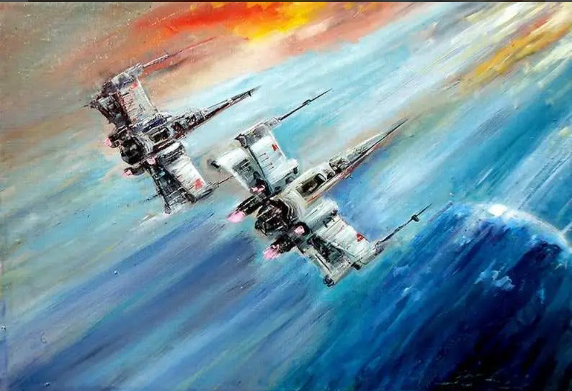 My Artistic Creation: Duo X-Wings in Oil Painting