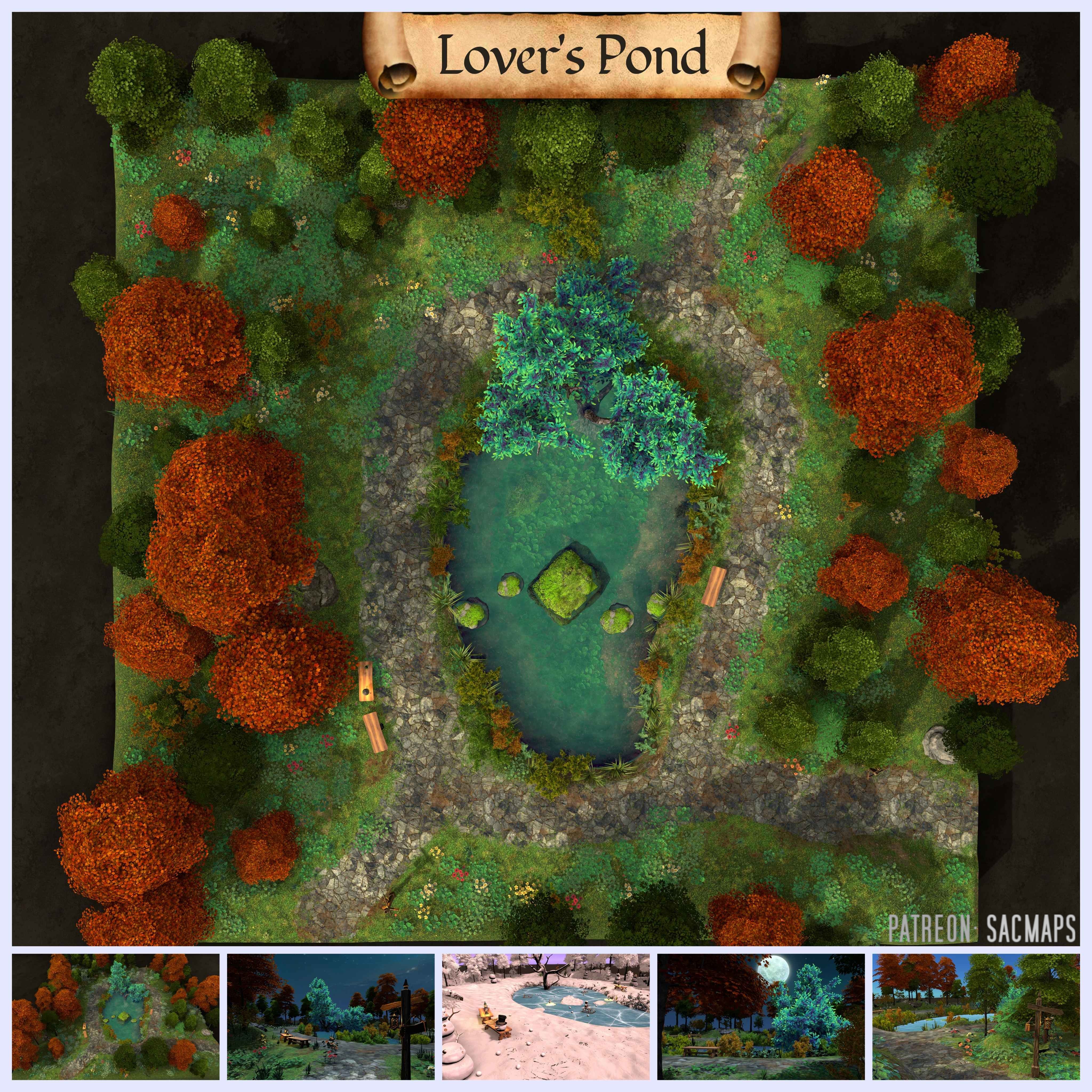 Lover's Pond: Free DnD and TTRPG Maps for Your Adventures