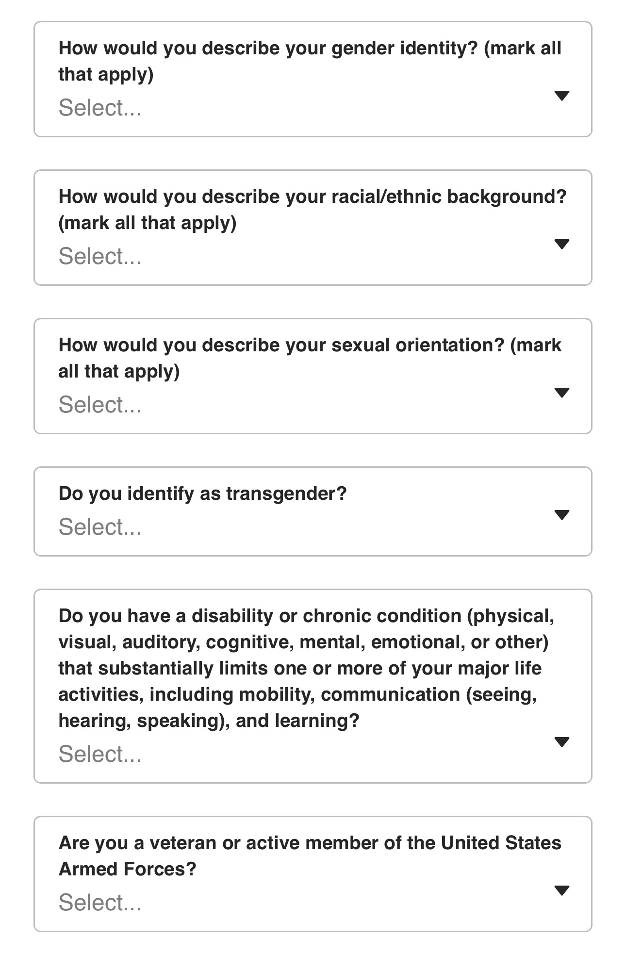 Exploring New Demographic Questions for Job Applications in the US