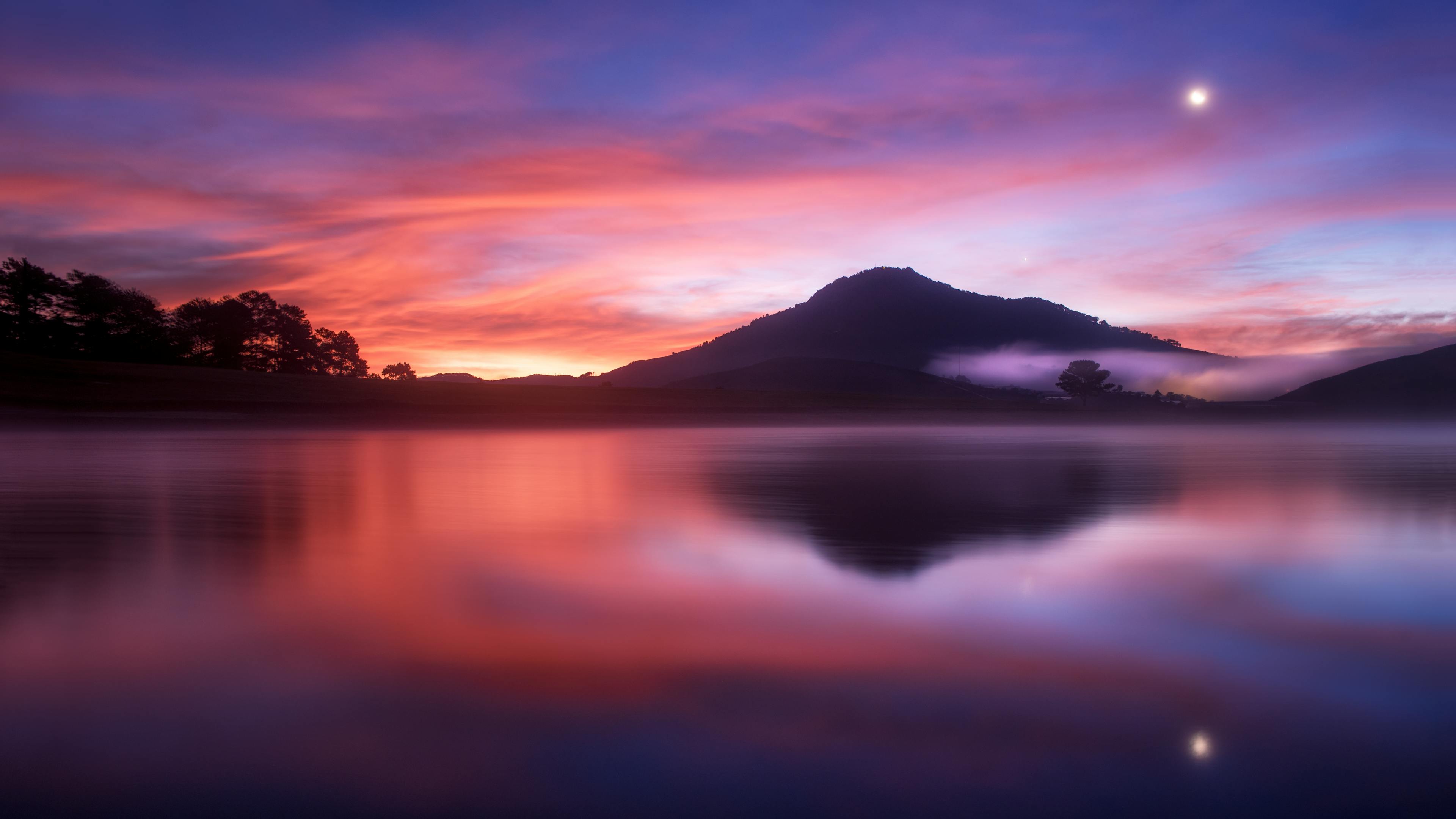 Breathtaking Reflection of a Mountain Sunset