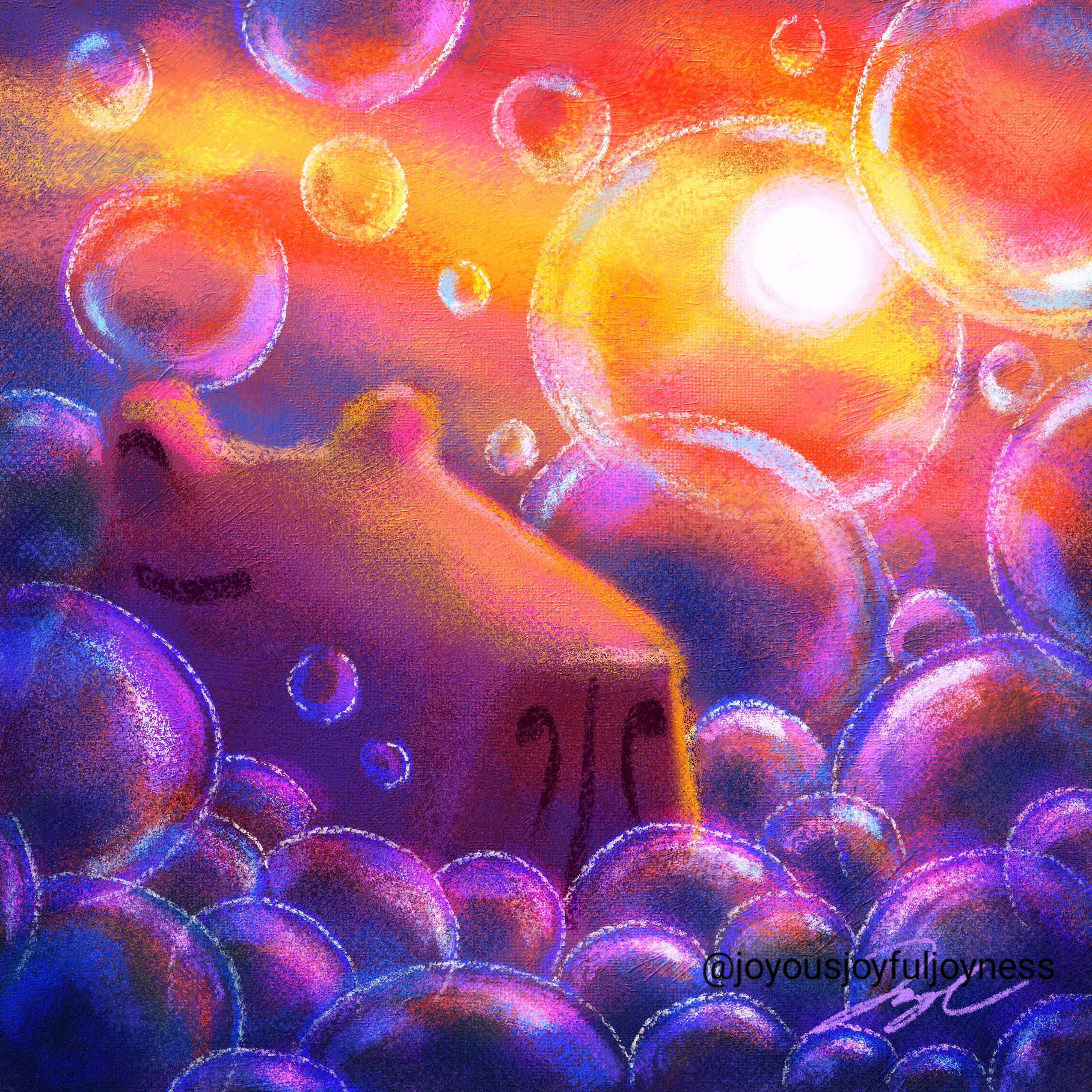 Check out my artwork: 'Capybara and Bubbles' [OC]