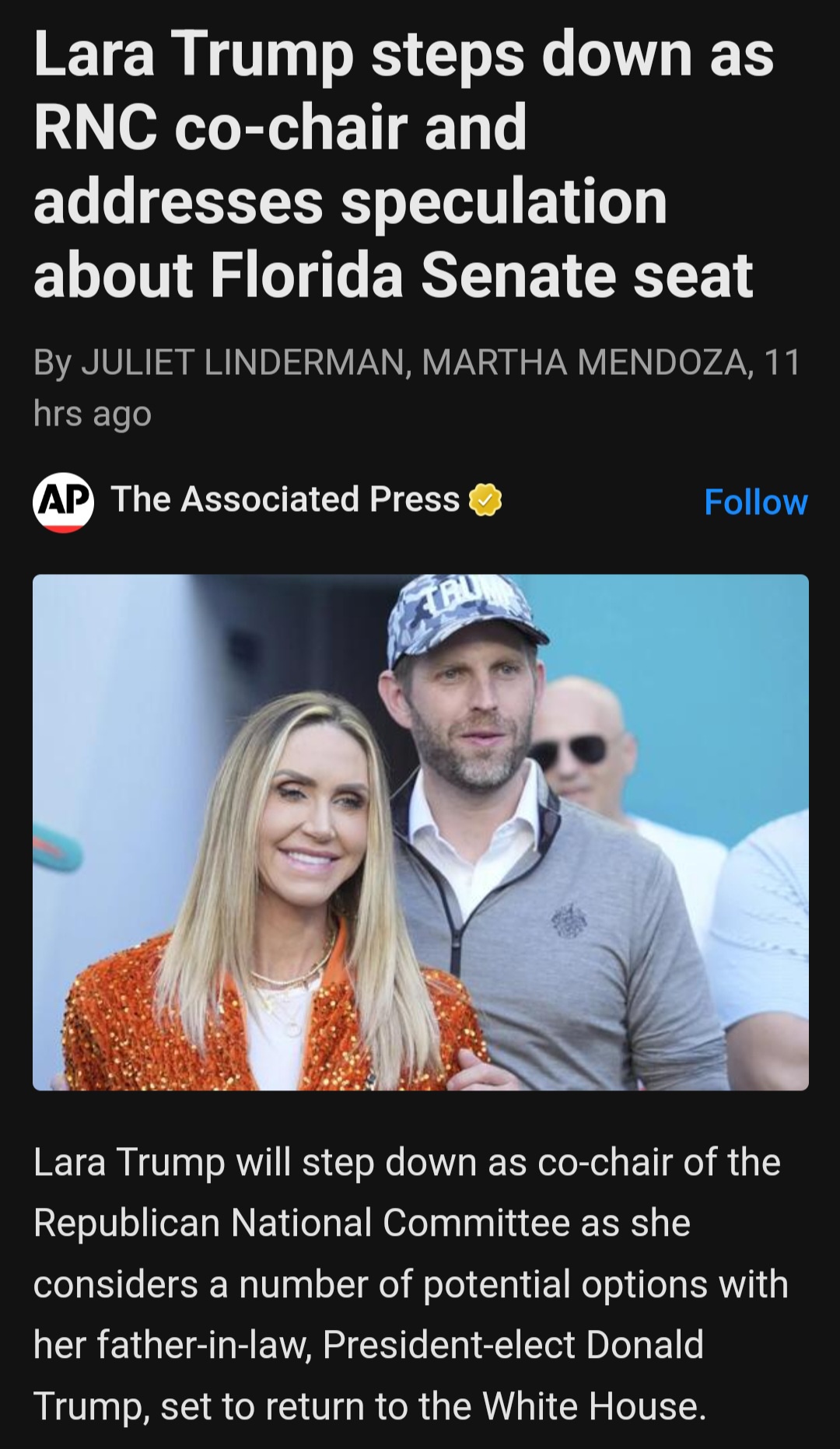 Introducing Senator Lara Trump: A New Political Face