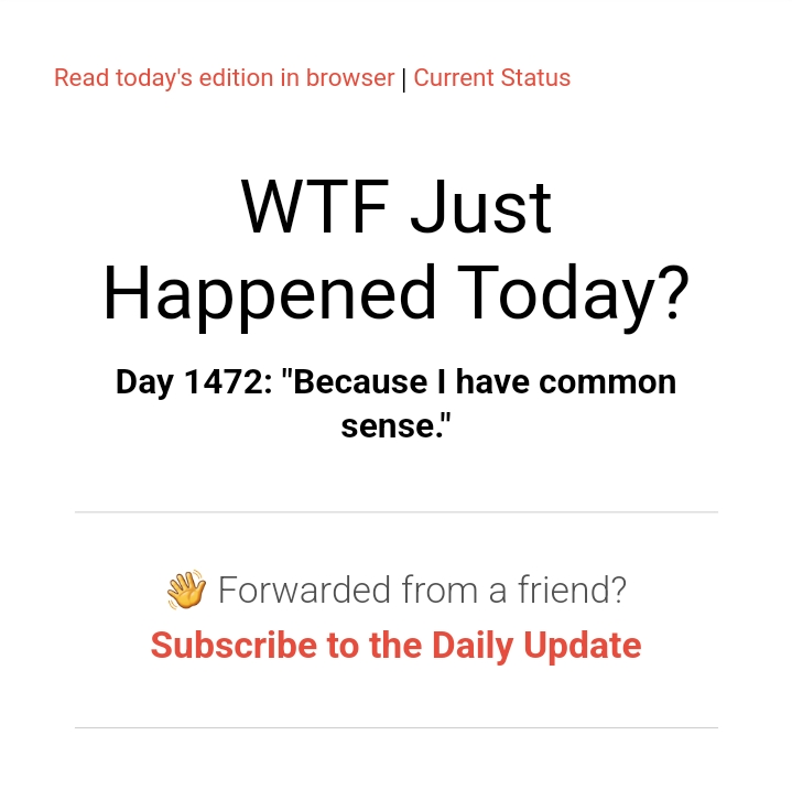 What in the world just happened today? It's Day 1472 of the chaos!