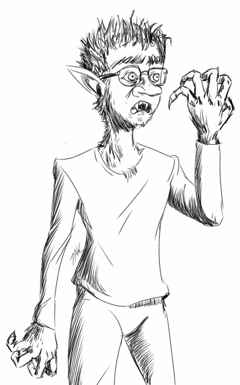 Daily Sketch: The Morning I Woke Up as a Werewolf