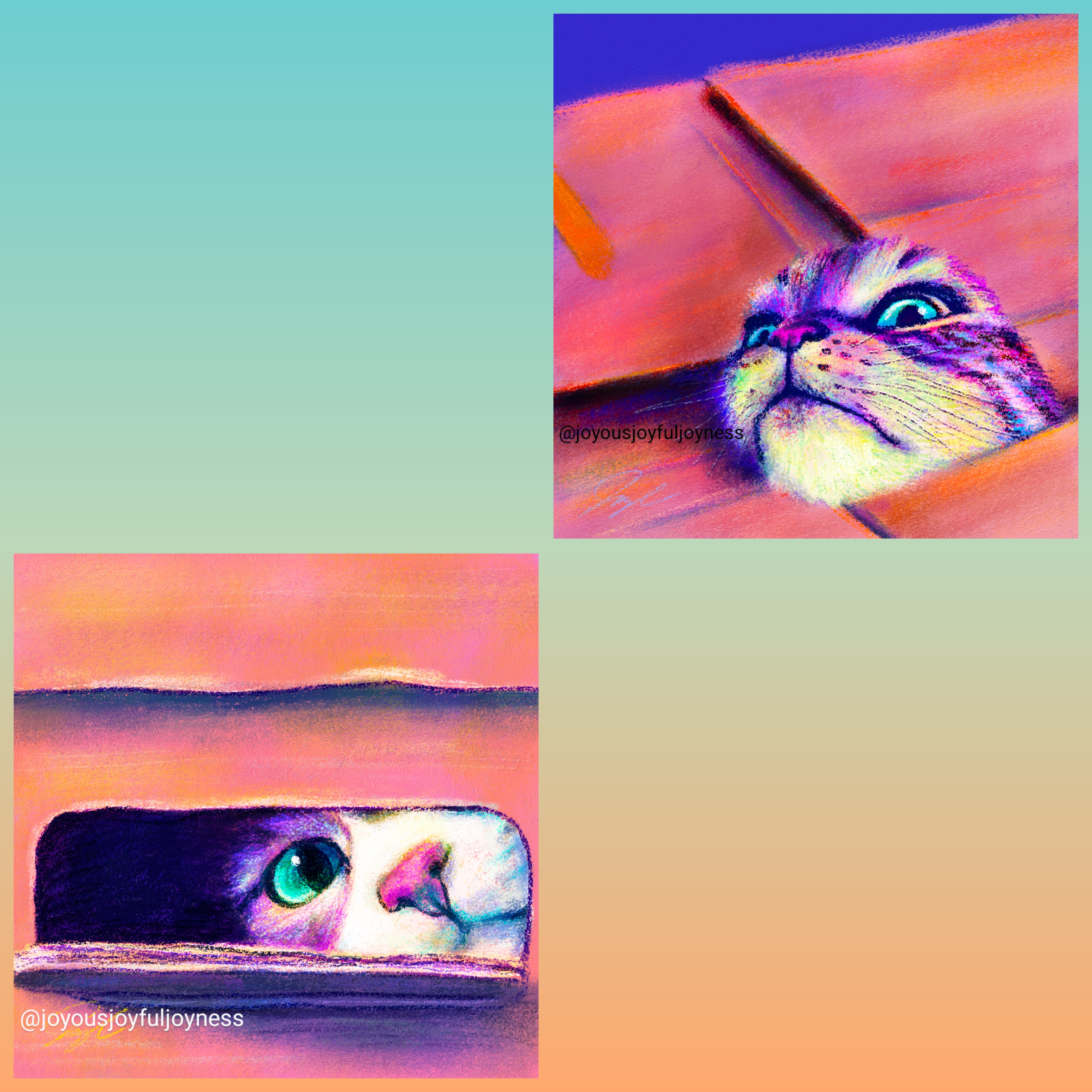 Check Out My Two Paintings: 'If I Fits' and 'I Sits' [OC]