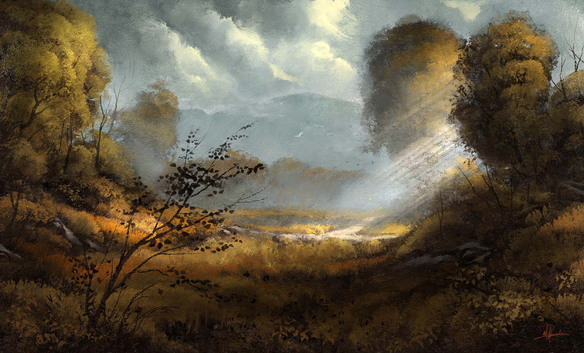 A Serene Digital Painting of Tranquility