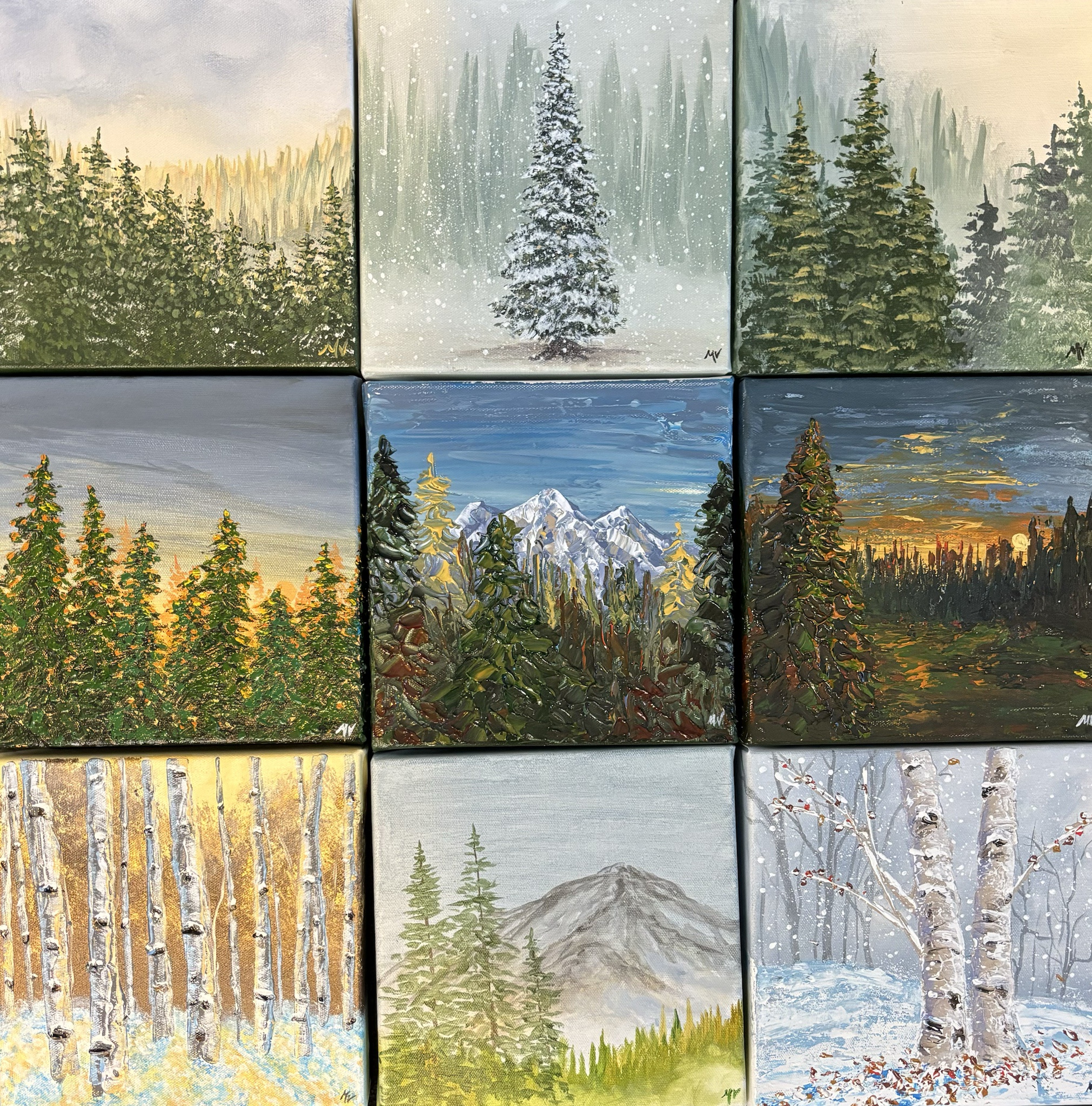 Creating festive art with holiday-themed small paintings