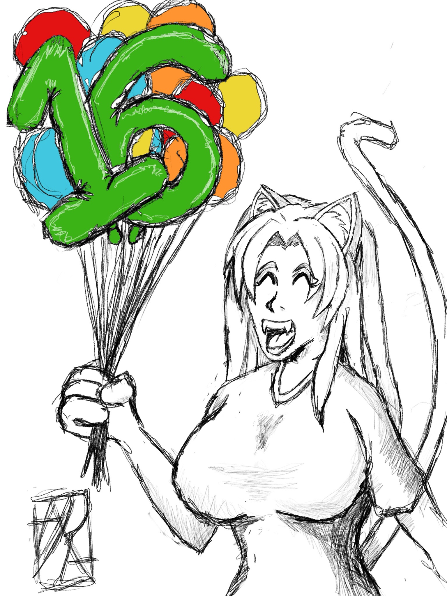 Day 197 of my quest to draw big titty catgirls until I find my cosplay waifu: Birthday Special!