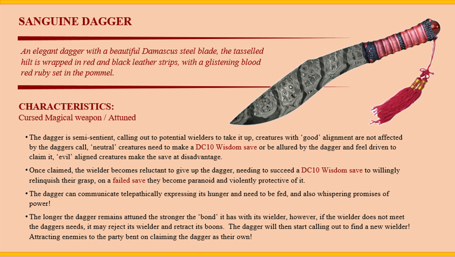 Unleashing the Cursed Dagger: A D&D Home Brew Adventure!
