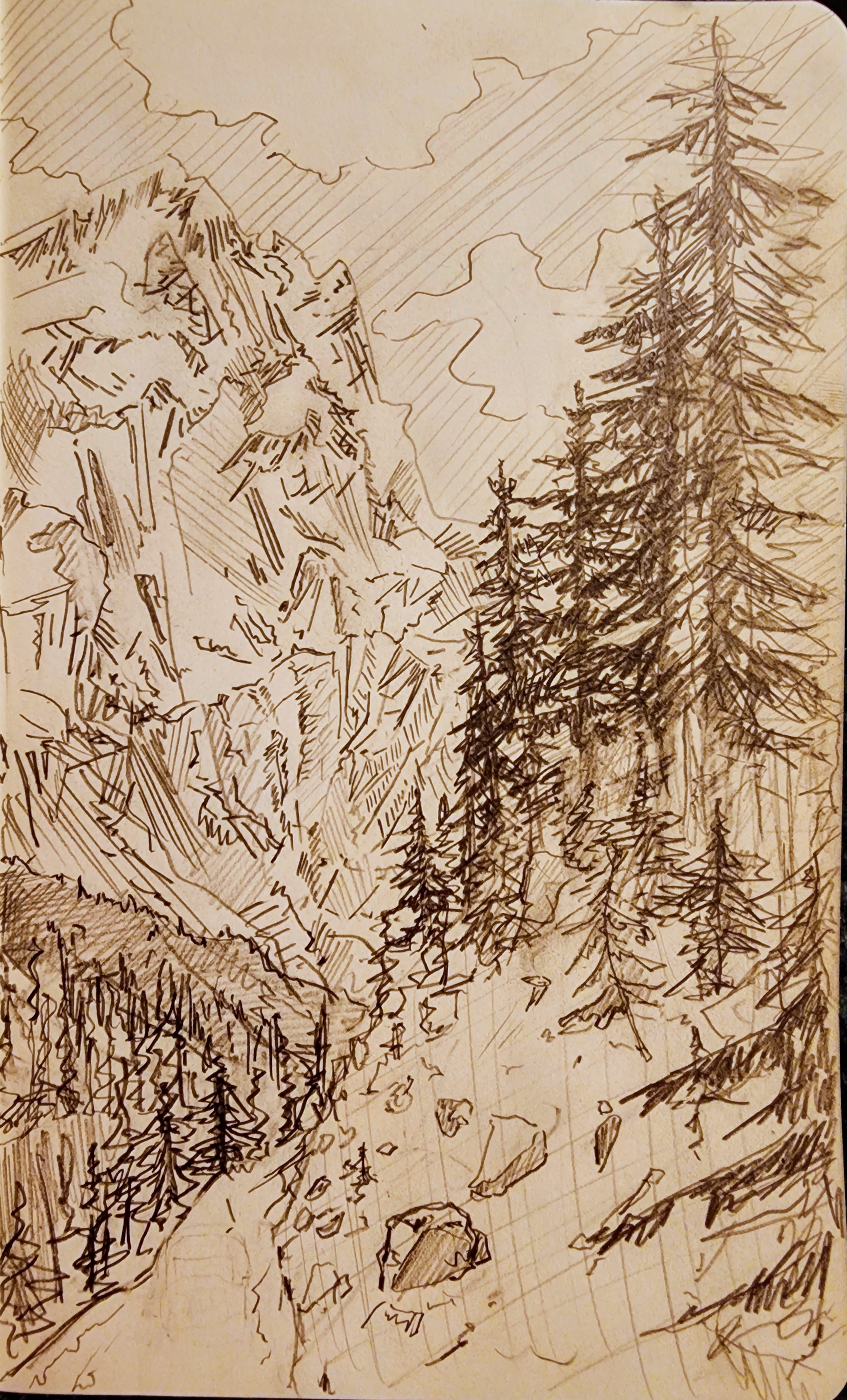 Capturing the Beauty of a Mountain Sketch