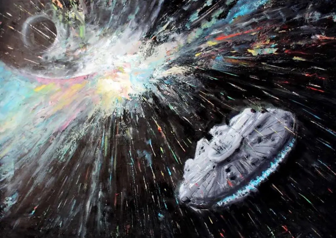 Check out my handmade art of the Millennium Falcon!