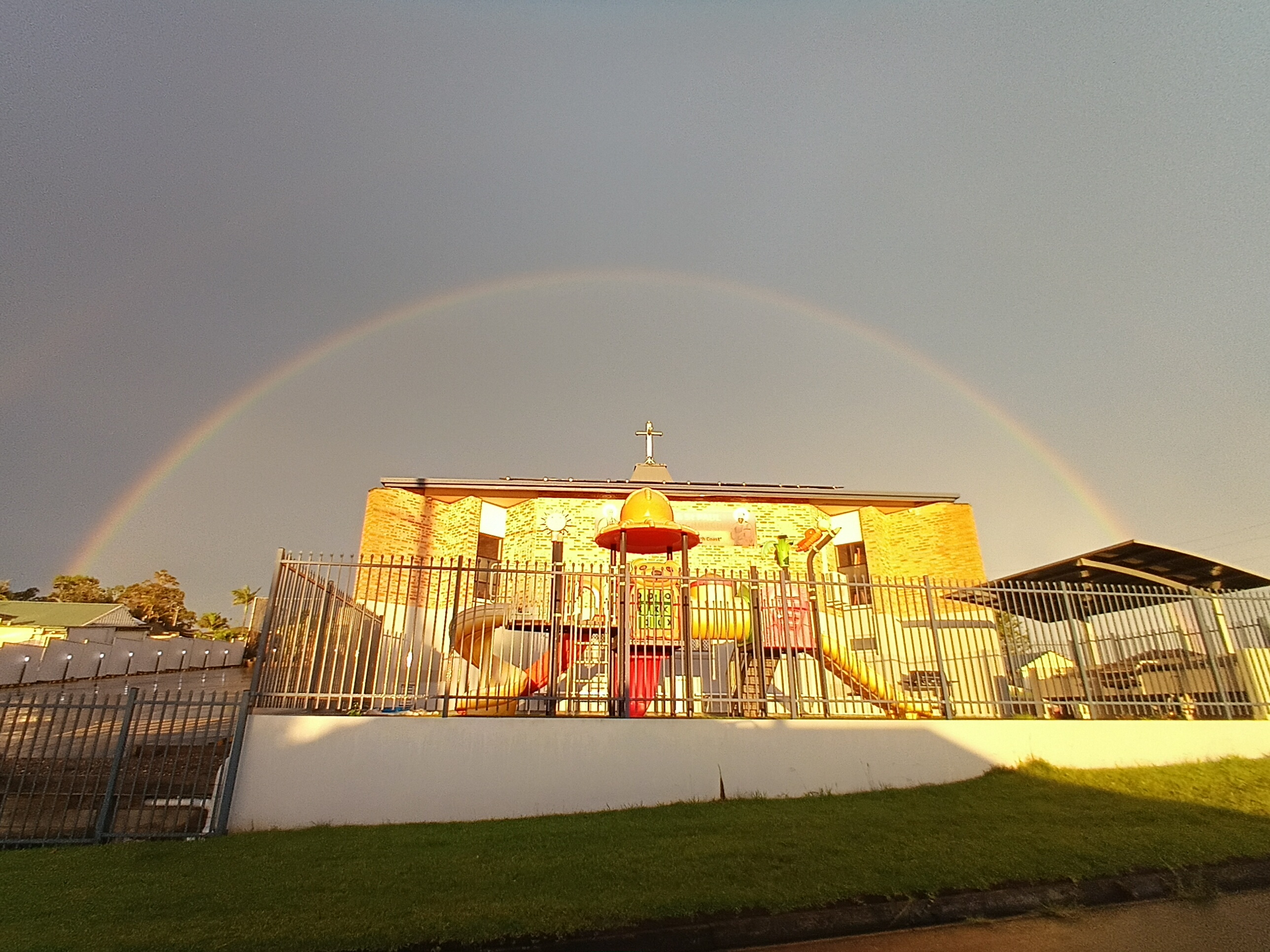 A Stunning Double Rainbow Gracing the Church