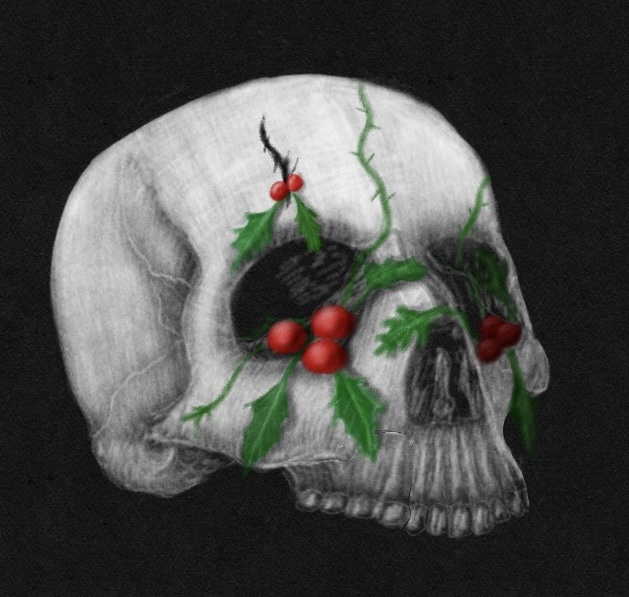 Check out my festive skull illustrations for Christmas!