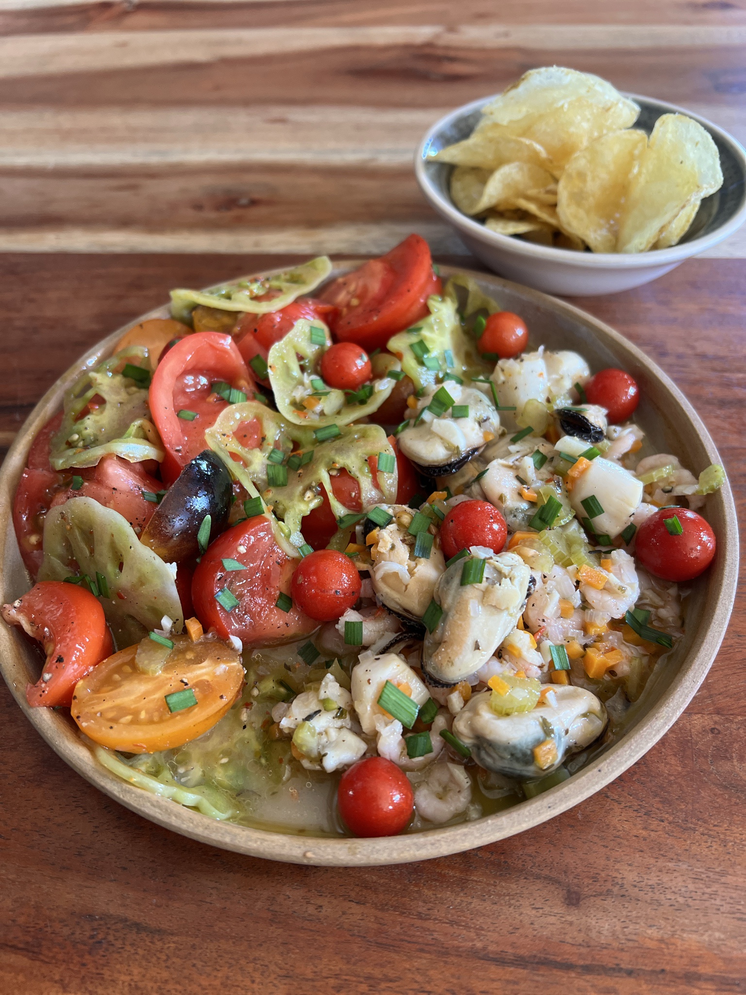 A Delightful Mix of Heirlooms and Fresh Seafood