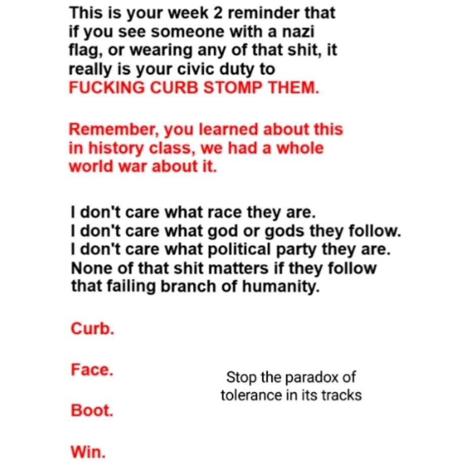 Punching Nazis: A beloved American pastime.