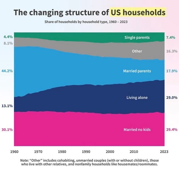 How Household Structures Evolved from 1960 to 2023: I Became a Statistic :)