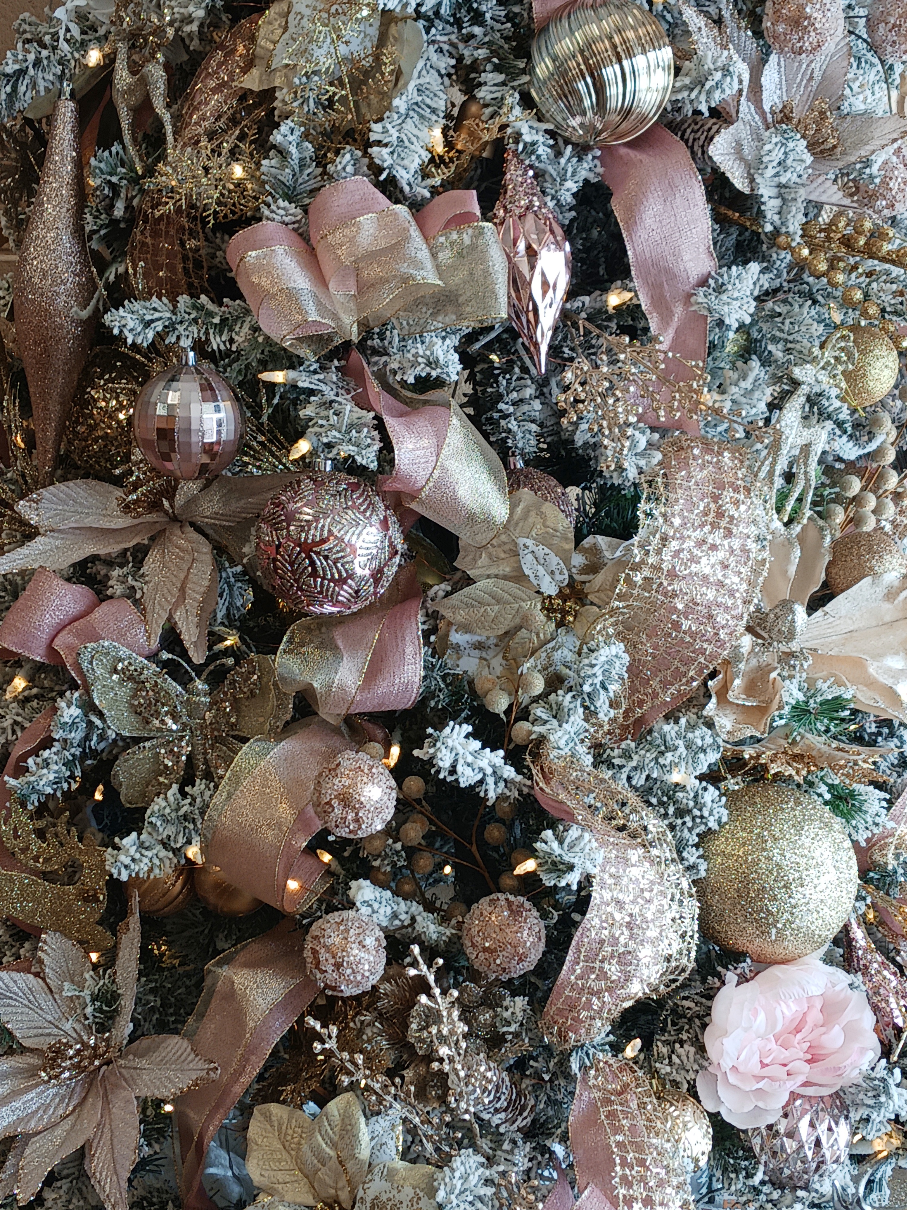 Macro Shot of a Festive Christmas Tree